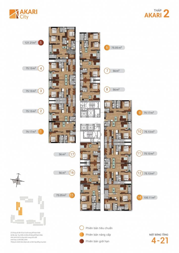 mặt bằng tầng 4-21 block AK2