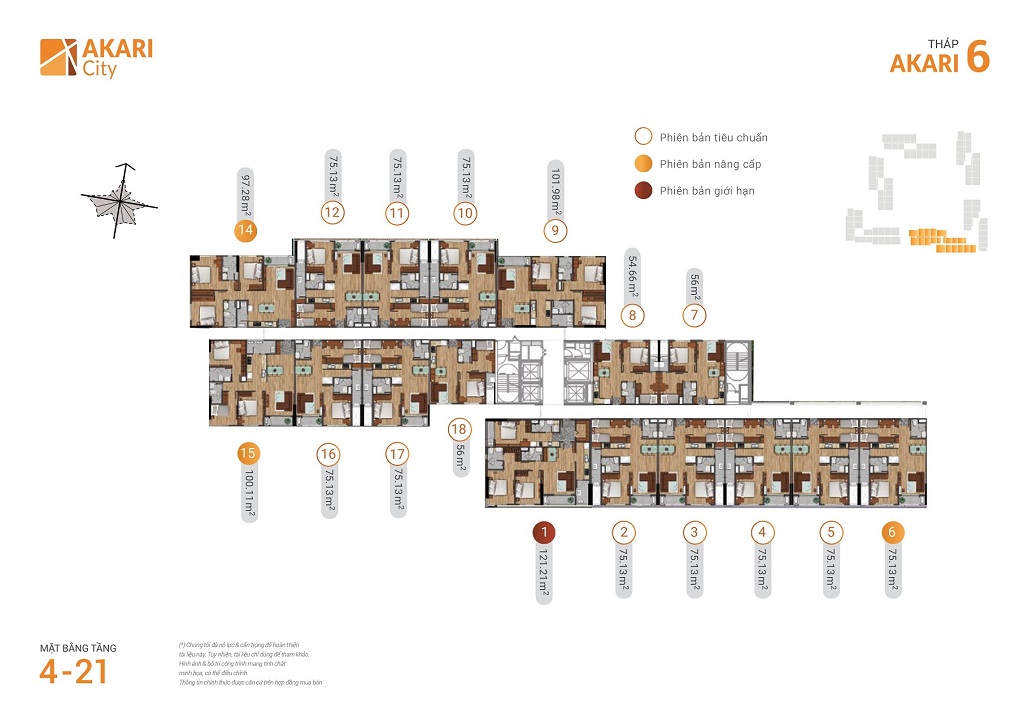 mặt bằng tầng 4-21 block AK6