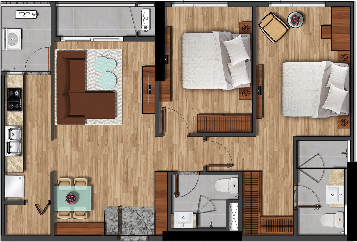 Mặt bằng chi tiết căn số 1