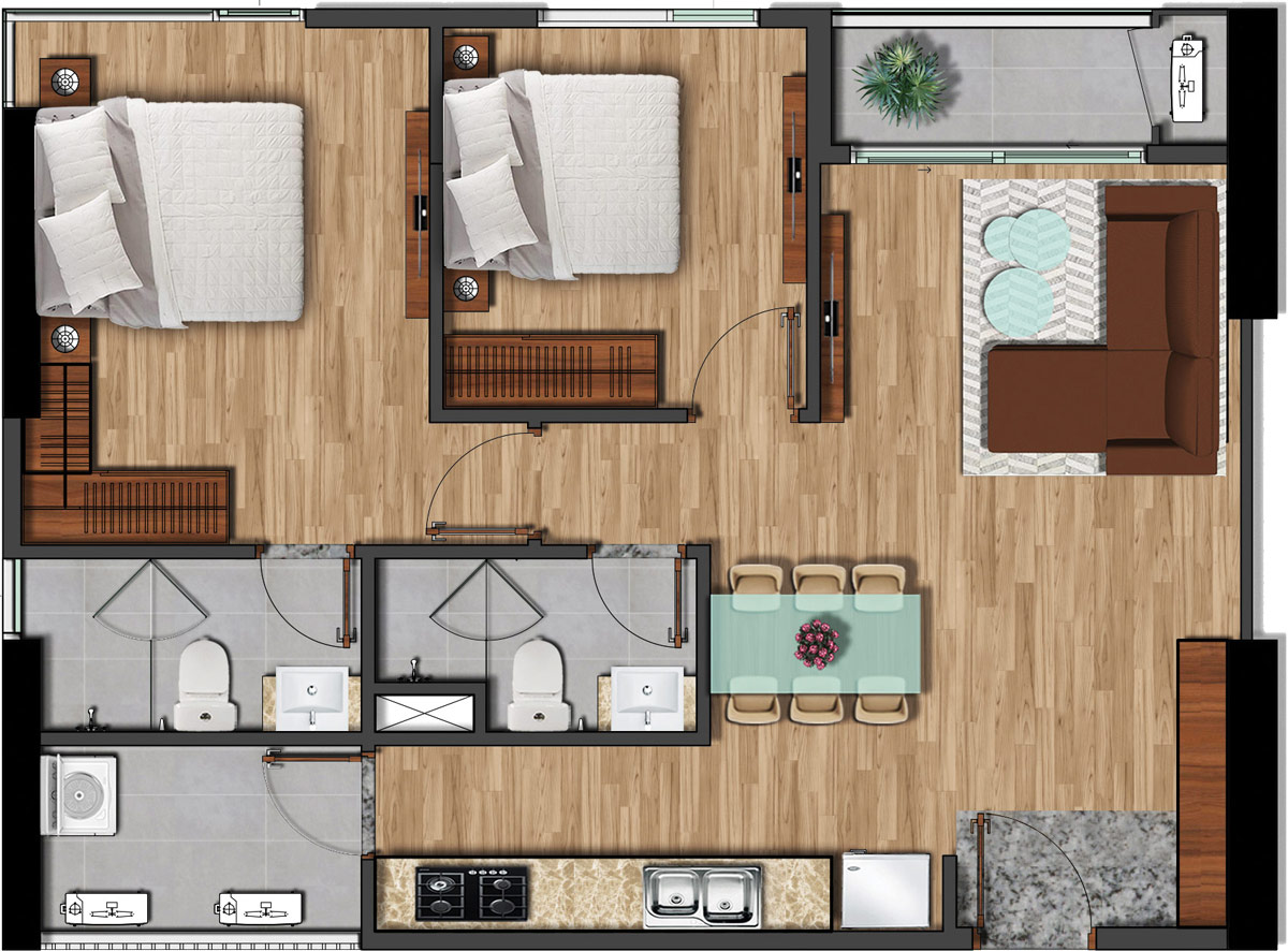 Mặt bằng chi tiết căn số 18