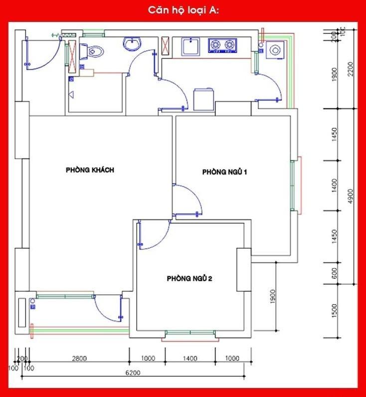 Phòng khách căn hộ chung cư 155 Nguyễn Chí Thanh