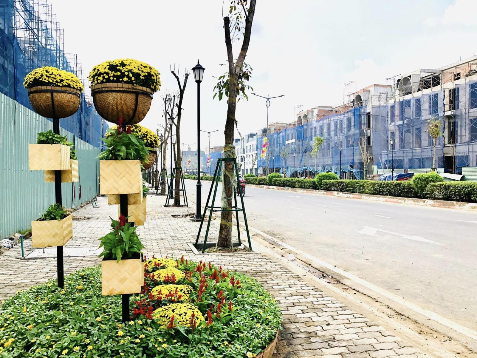 Hình ảnh các căn shophouse đã hoàn thiện mặt ngoài