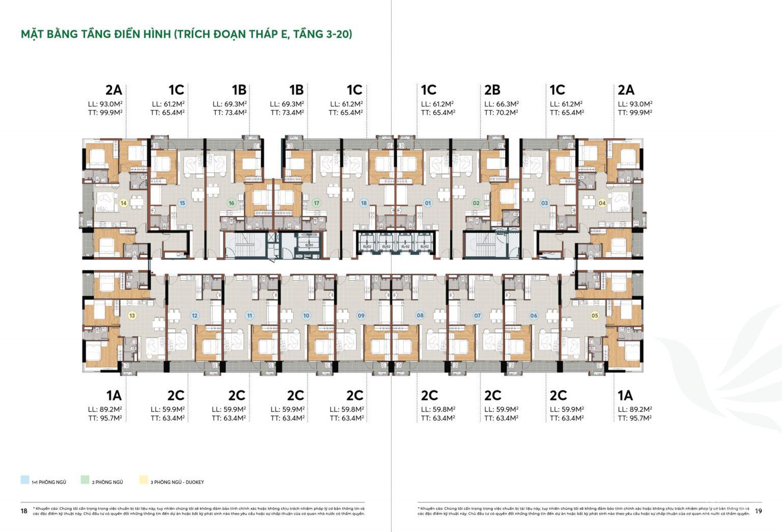 Mặt bằng tầng điển hình tòa Eastmark 1