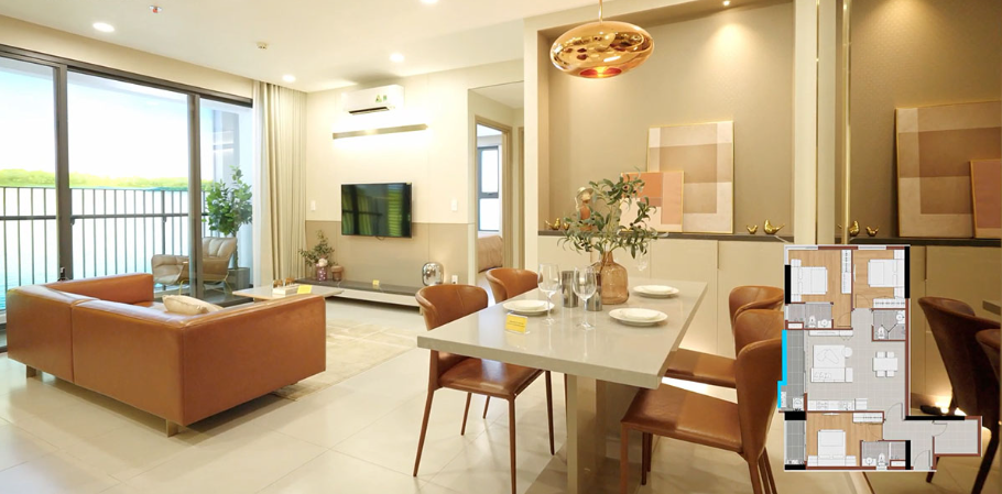 Phòng khách và phòng bếp