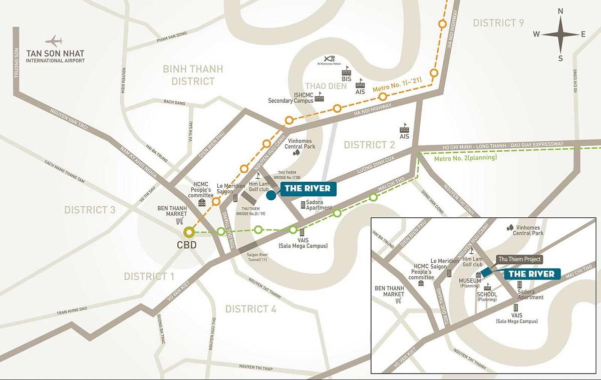 Vị trí dự án The River Thủ Thiêm