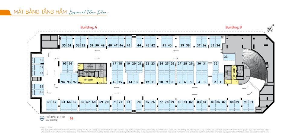 Mặt bằng căn hộ 2 phòng ngủ