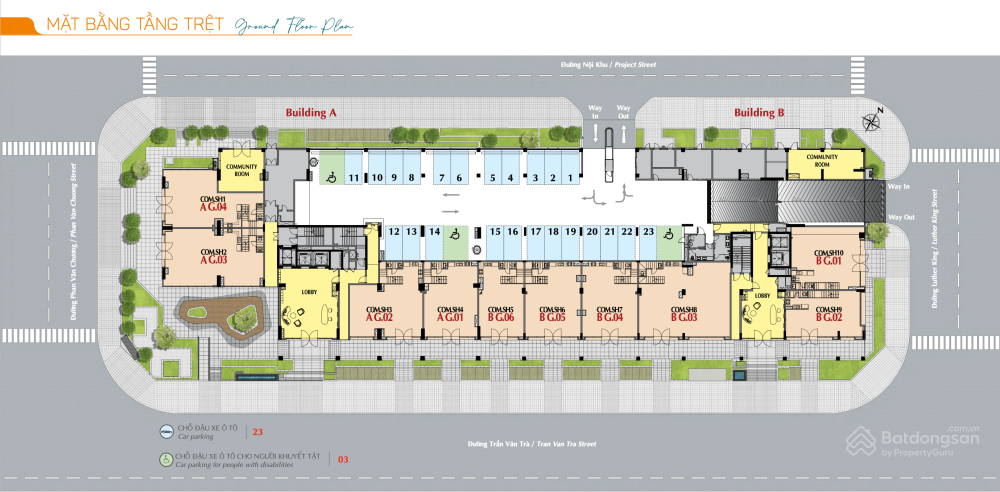 Mặt bằng căn hộ 3 phòng ngủ tiêu chuẩn