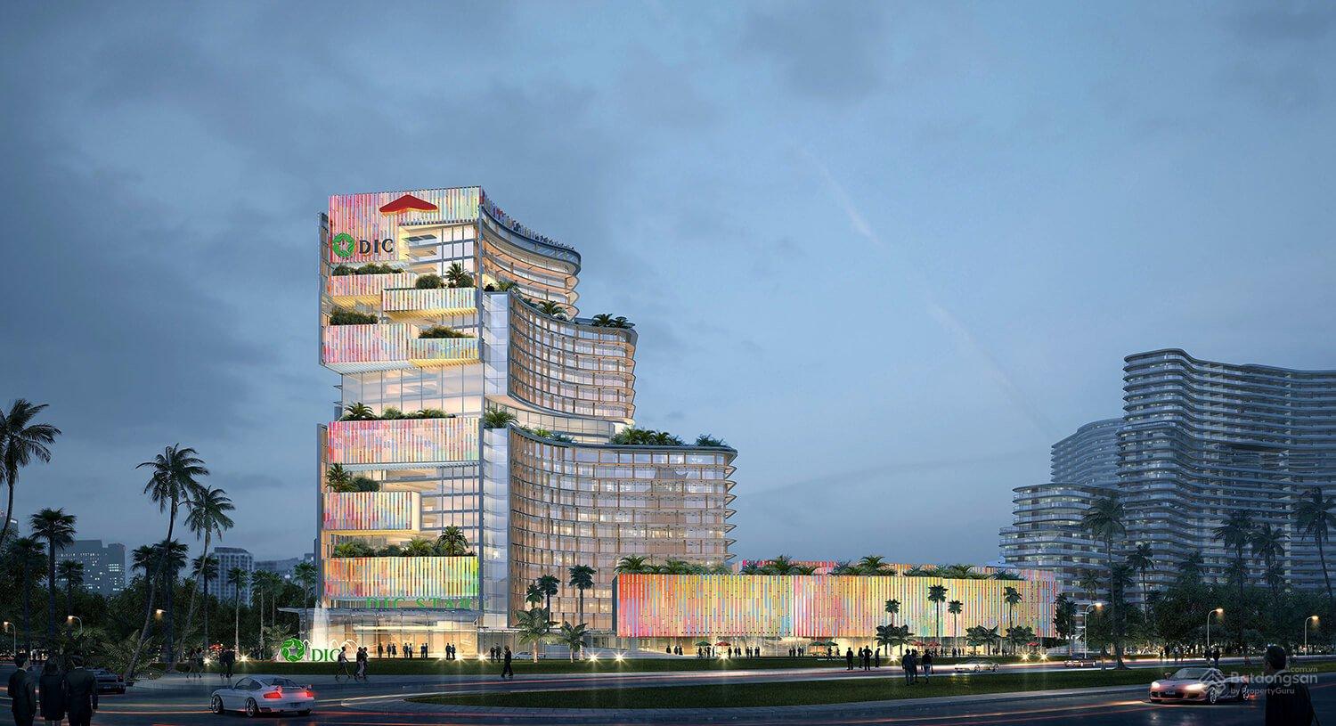 Phối cảnh tổng thể các khối nhà và cảnh quan