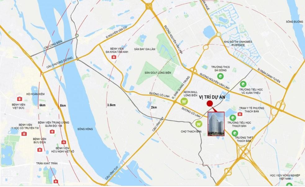 Bản đồ vị trí dự án Bảo Ngọc City Thạch Bàn