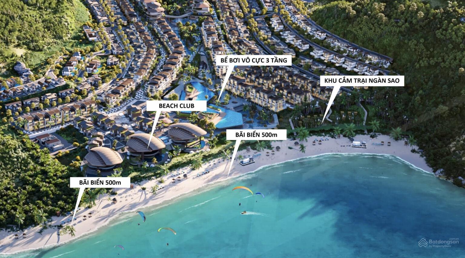 Hình ảnh bể bơi vô cực 3 tầng trong khu Lagoon