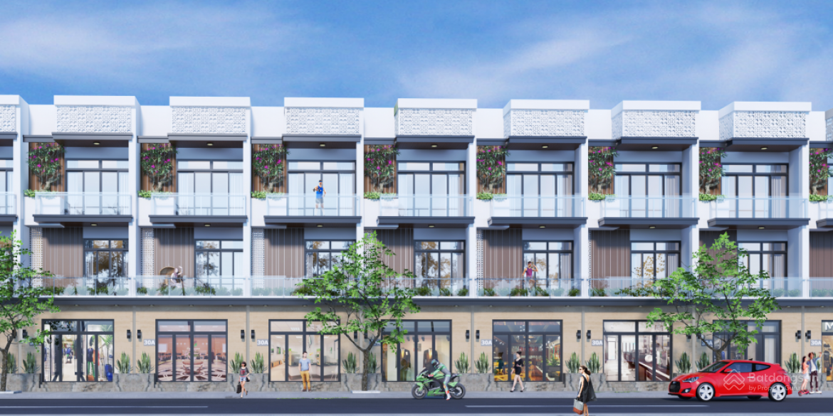 Một góc khu nhà phố tại dự án