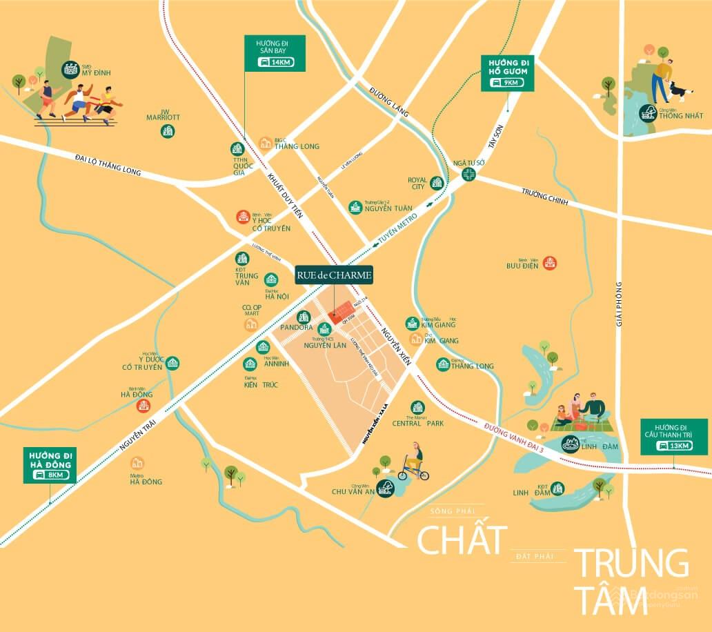 Bản đồ vị trí dự án Rue De Charme Nguyễn Xiển, Hà Nội