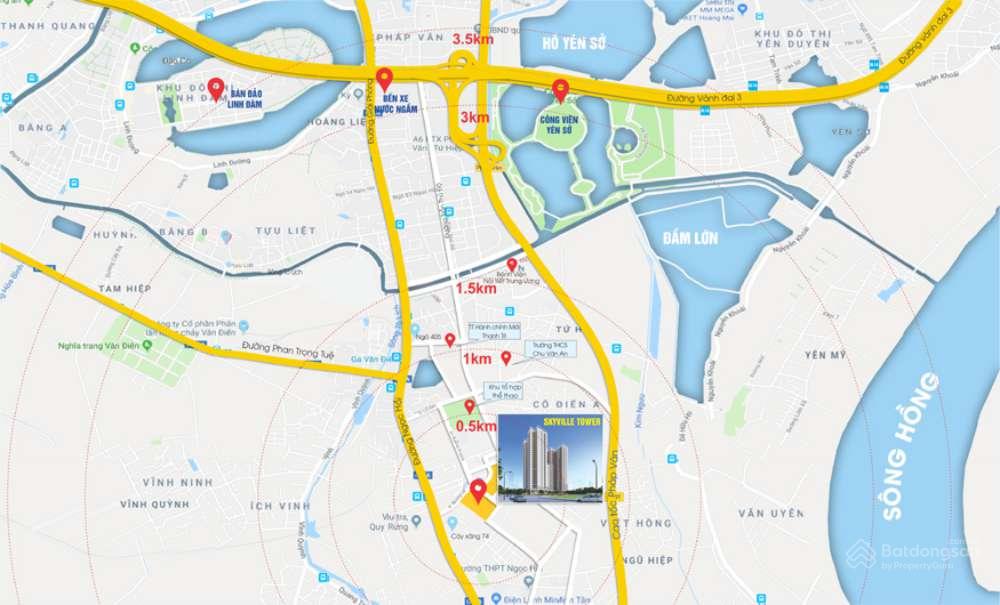 Bản đồ vị trí chiến lược của dự án Tecco Garden tại Thanh Trì