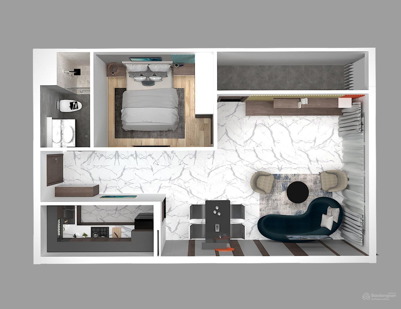 Thiết kế phòng khách hiện đại tại căn hộ AnHome