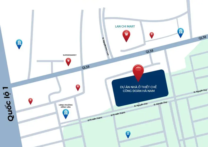 Sơ đồ vị trí Happy Home Công Đoàn Hà Nam
