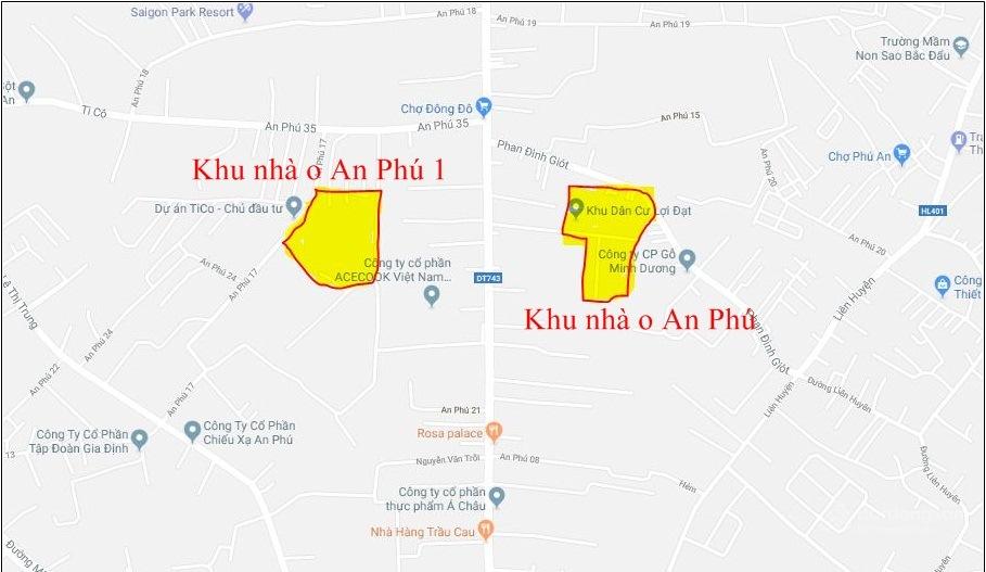 Sơ đồ vị trí Khu nhà ở An Phú 1