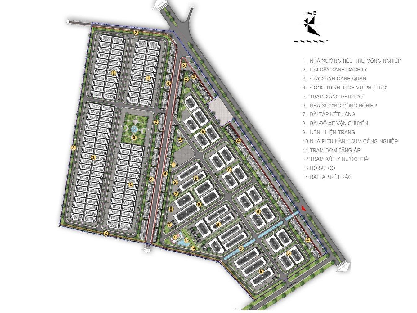 Mặt bằng tổng thể Cụm Công nghiệp Thanh Văn - Tân Ước