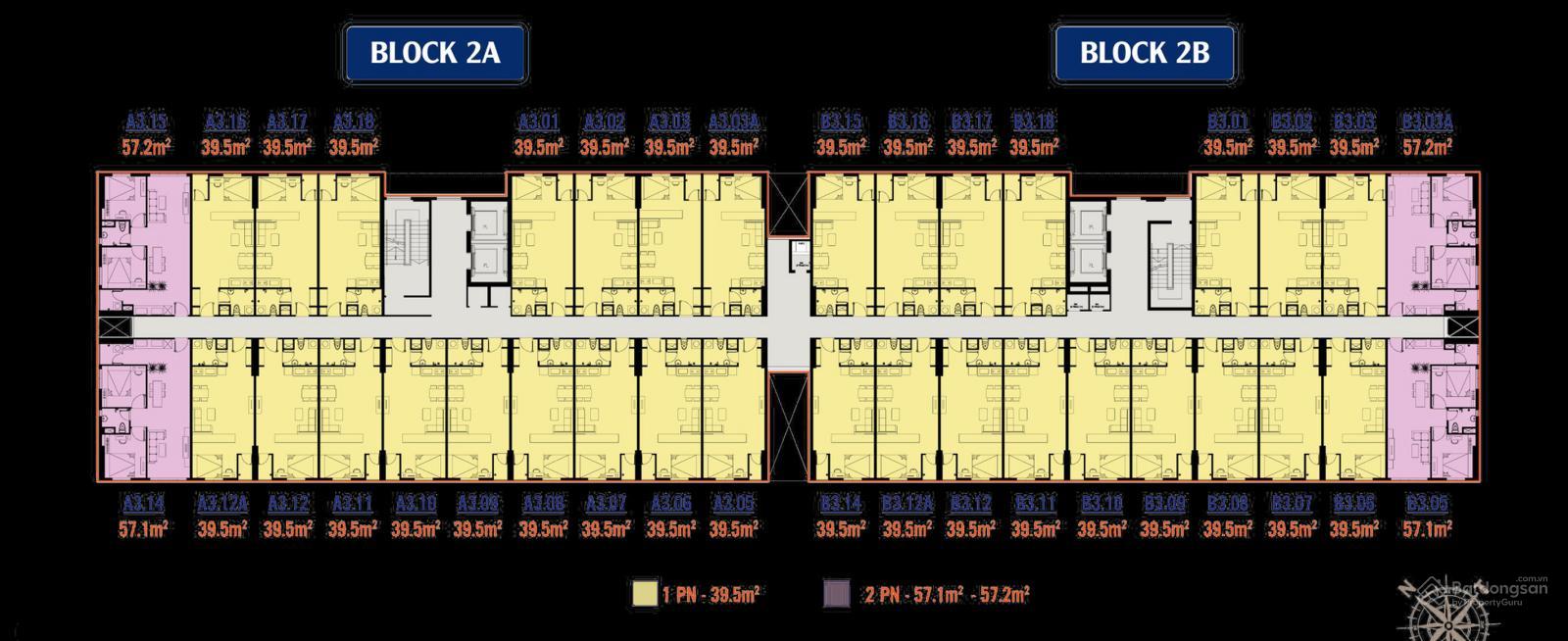 Phối cảnh căn hộ mẫu 2 phòng ngủ Happy Home Dĩ An