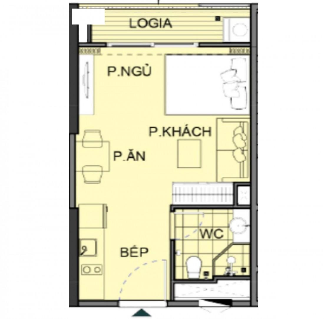 Phòng ngủ lớn căn hộ mẫu