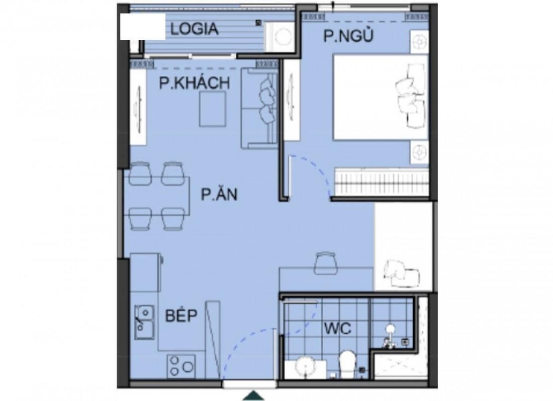 Khu vực bếp và bàn ăn căn hộ mẫu