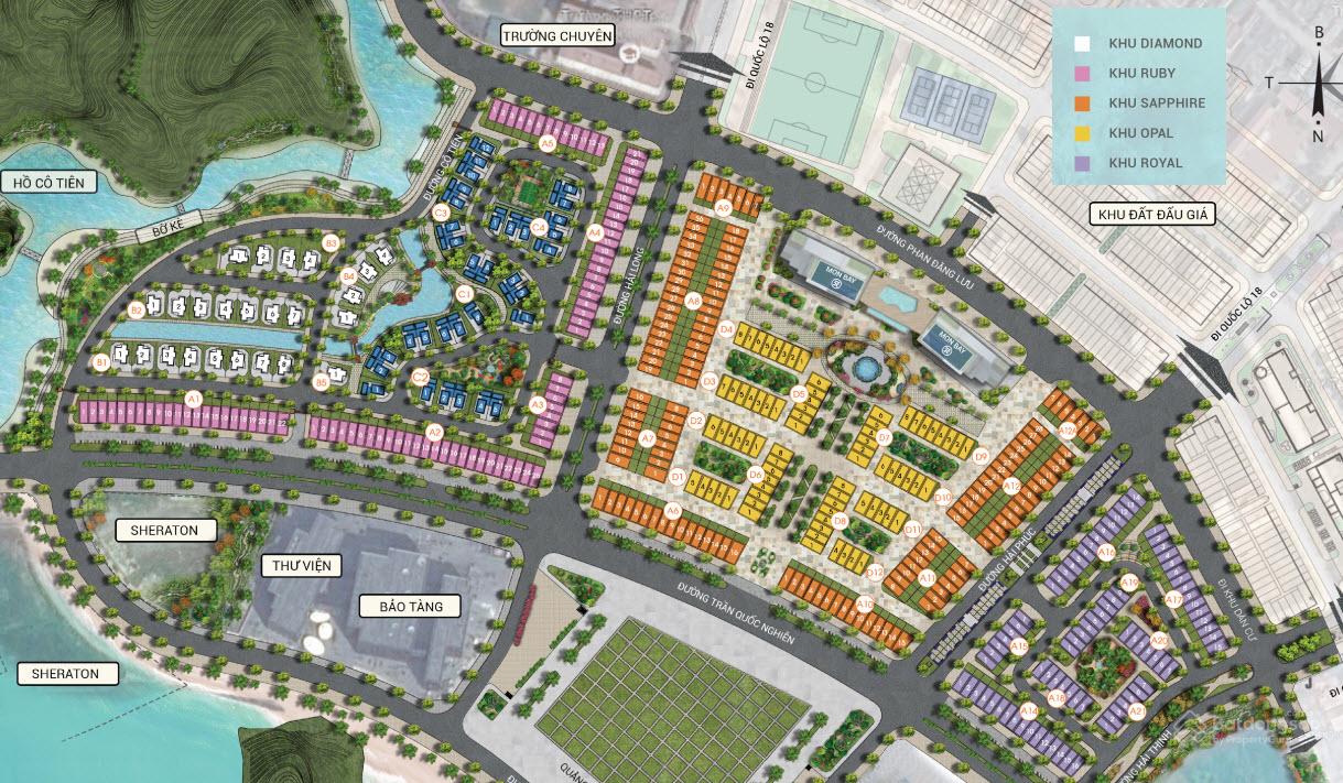 Khu nhà liền kề Mon Bay nhìn từ trên cao