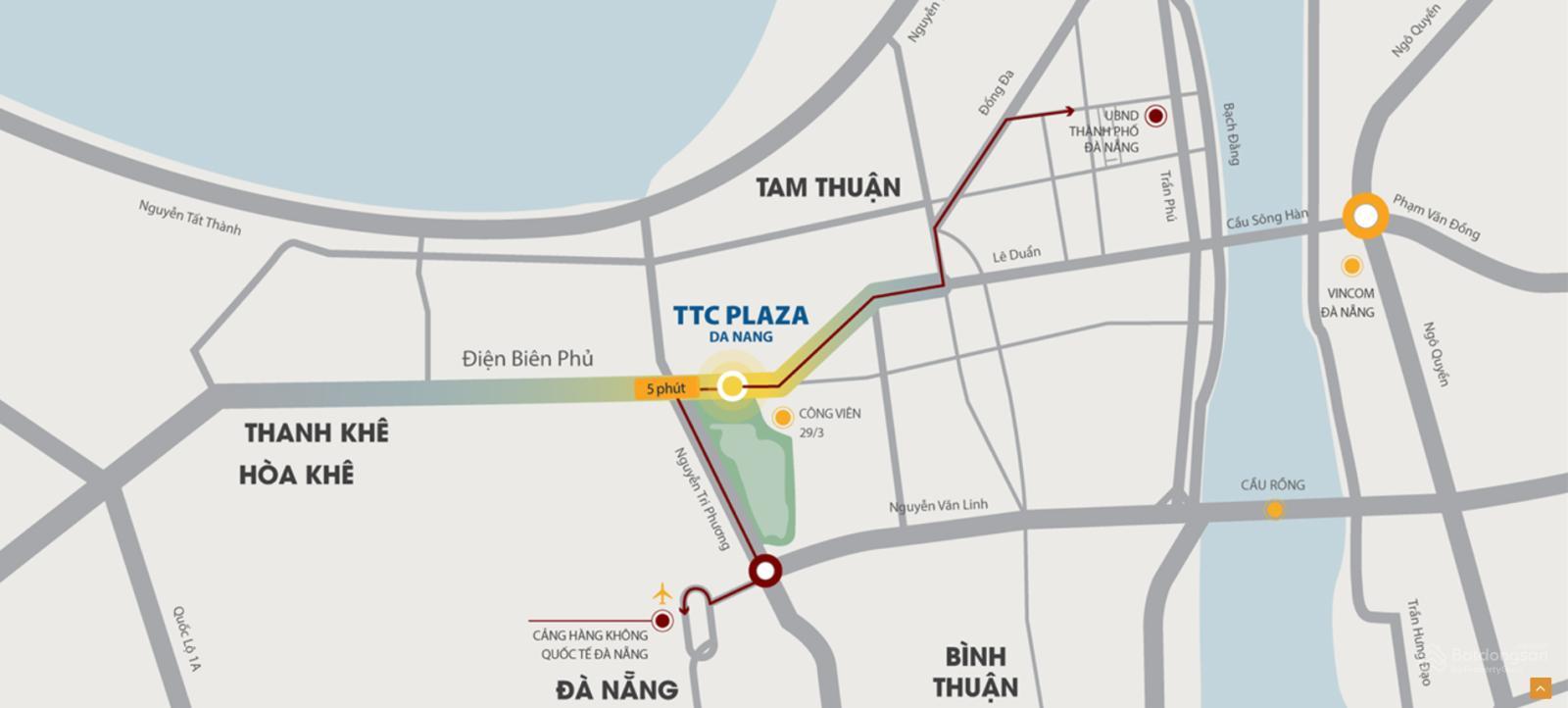 Ảnh minh họa vị trí TTC Plaza gần trung tâm thành phố
