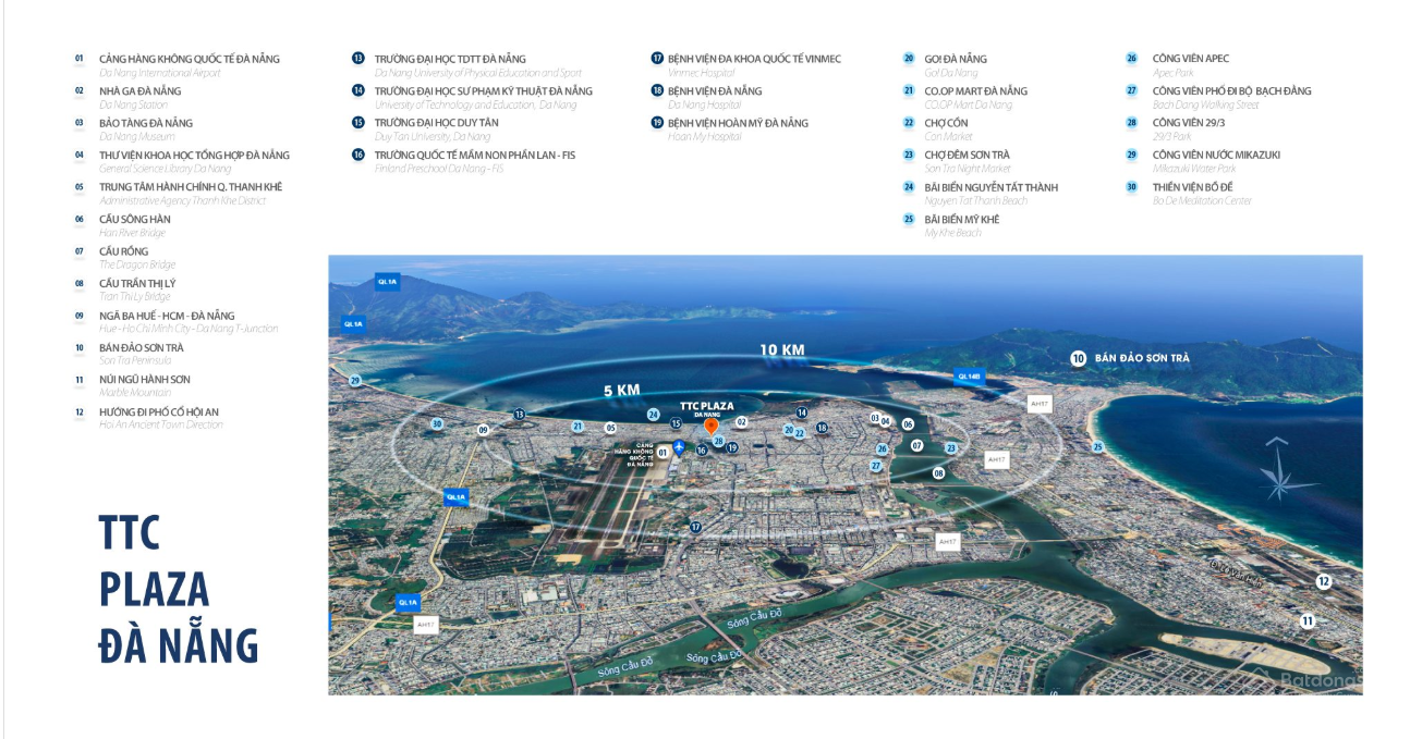 Tiện ích ngoại khu trong bán kính 5Km