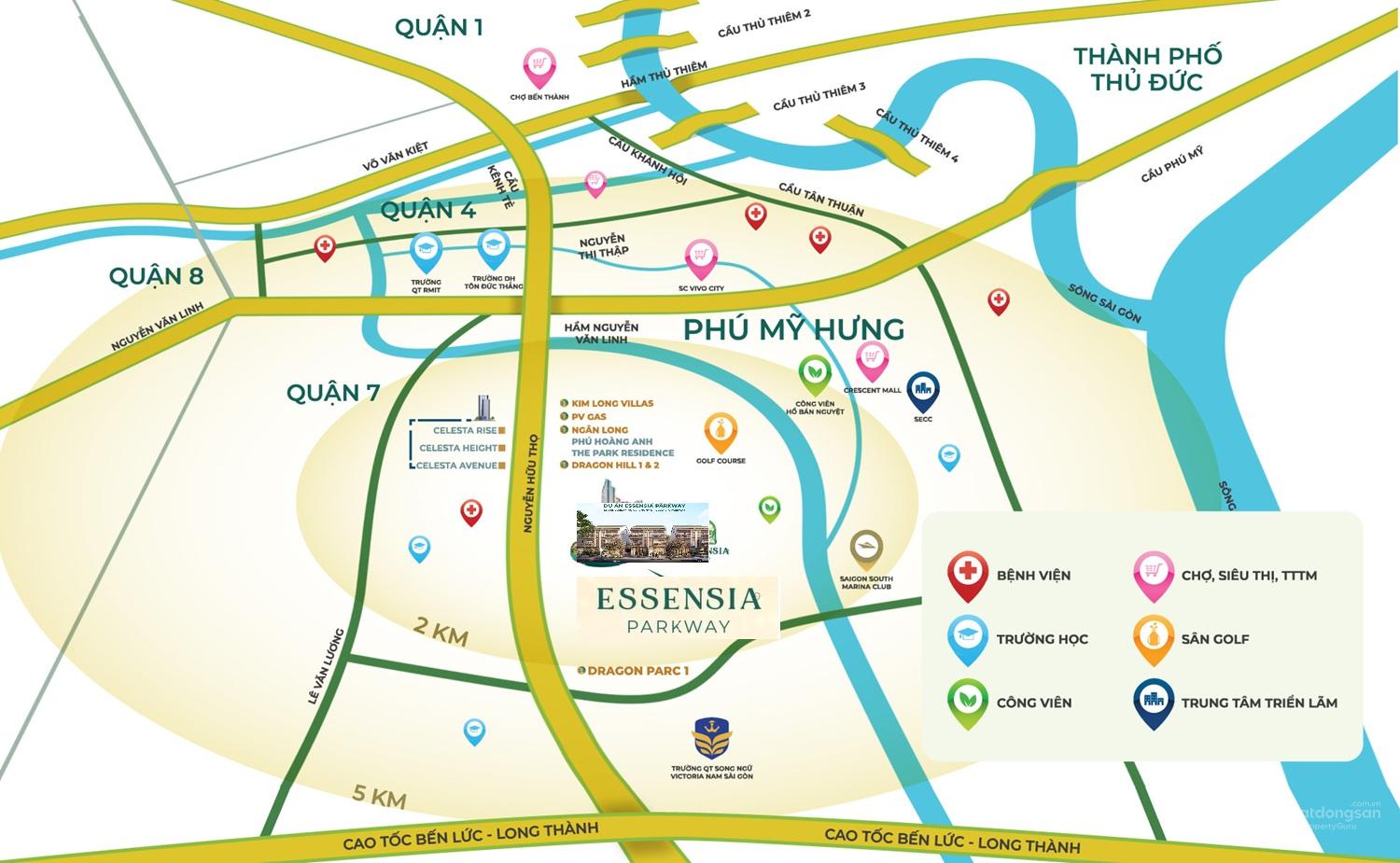 Vị trí đắc địa của dự án Essensia Parkway trên đường Nguyễn Hữu Thọ