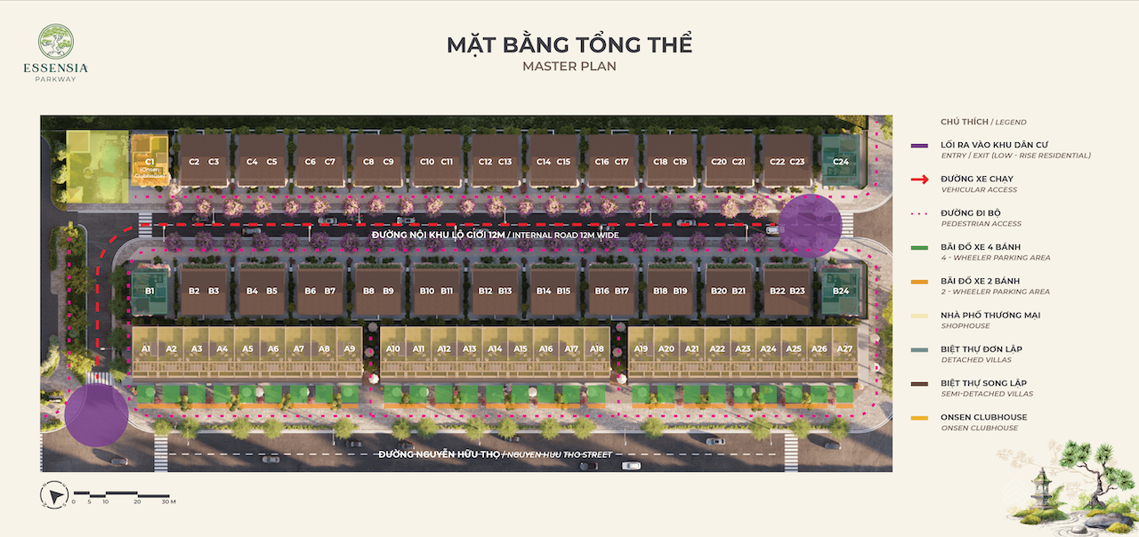 Phối cảnh thiết kế biệt thự Essensia Parkway