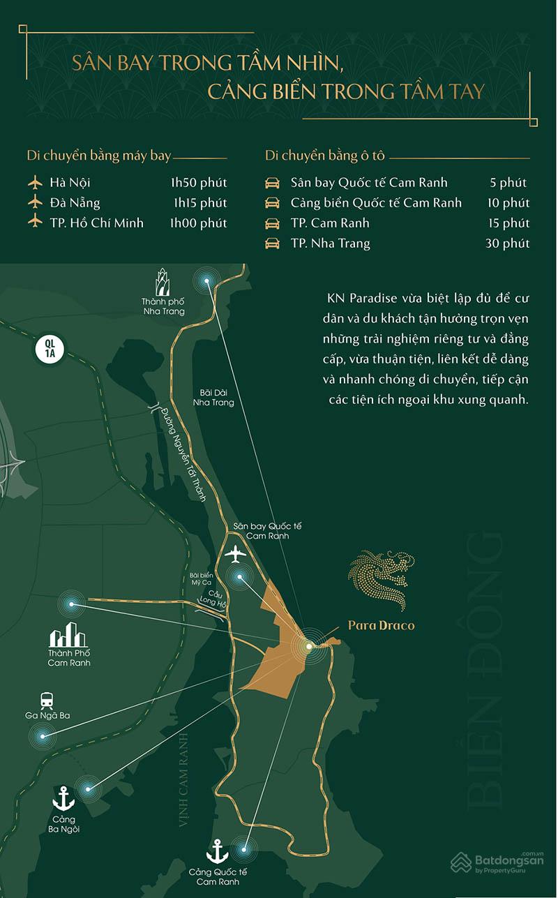 Cận cảnh vị trí Para Draco và sân golf KN Golf Links