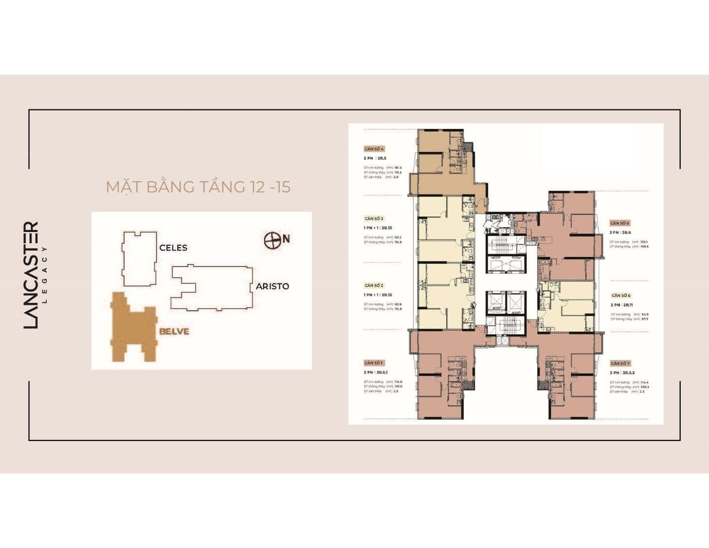 Phối cảnh căn hộ 3 phòng ngủ