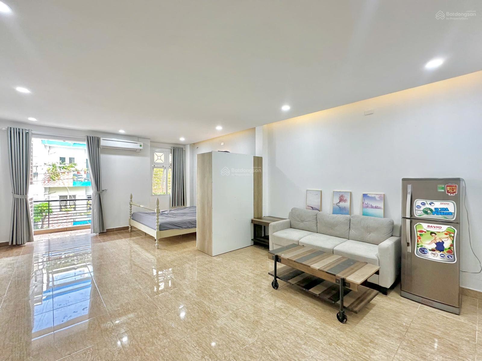 Không gian Cho thuê căn hộ 45m2 1PN ban công full nội thất oto đậu trước nhà khu biệt thự, ăn uống, an ninh