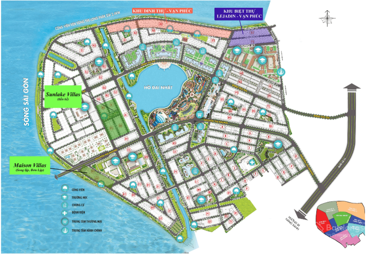 Hình ảnh vị trí tiếp giáp sông Sài Gòn của Jardin Villas