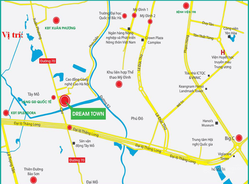 Mô tả vị trí dự án Dream Town