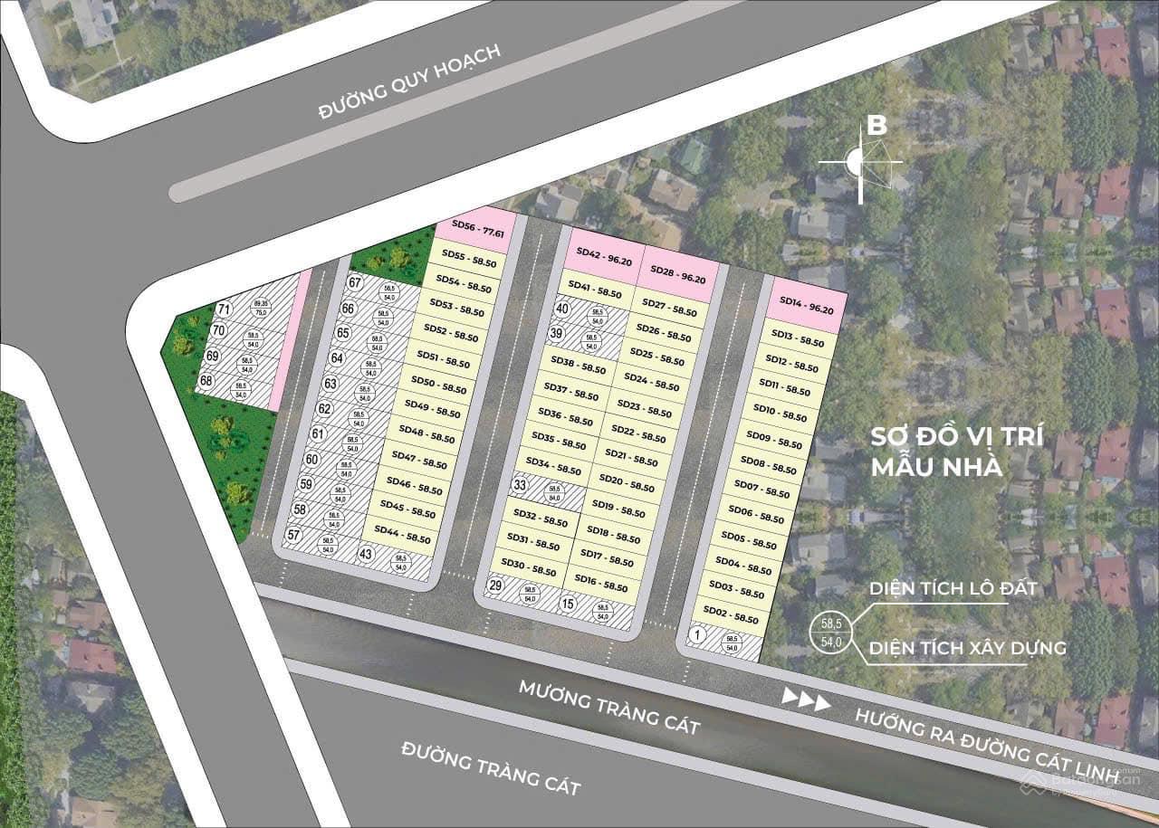 Phối cảnh mặt tiền nhà liền kề tại Sao Đỏ Sunshine