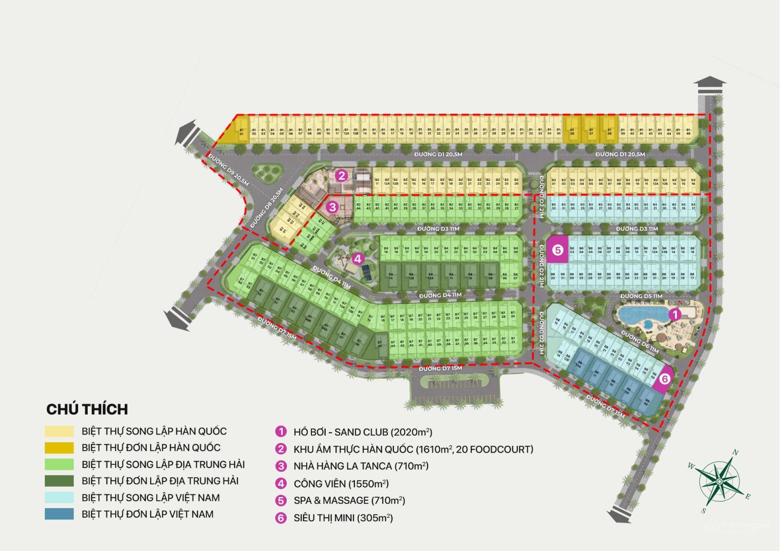 Mặt bằng tổng thể phân khu K-Town