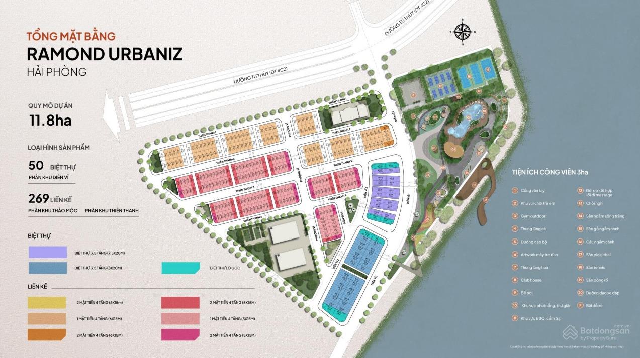 Phối cảnh mặt bằng tổng thể Ramond Urbaniz Hai Phong