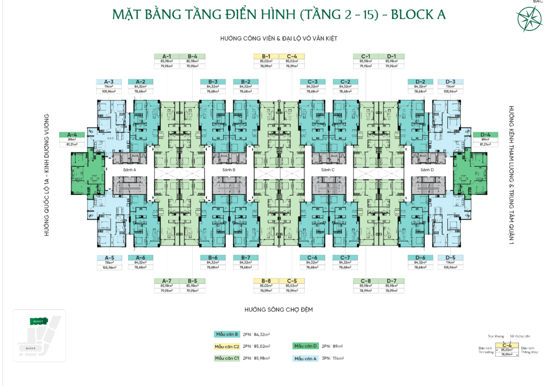 Thiết kế mặt bằng căn hộ điển hình