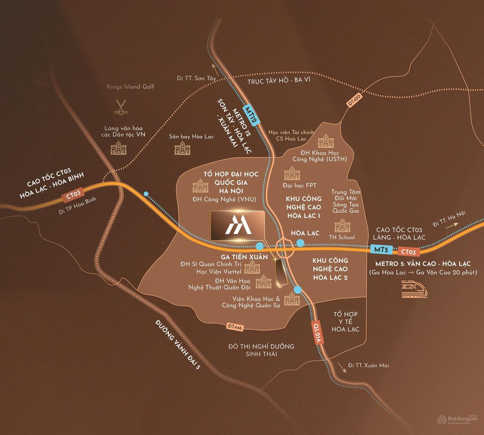 Bản đồ vị trí Hòa Lạc Metro City