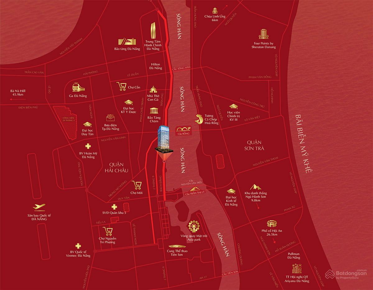 Bản đồ vị trí ThaiGrand Casa Riva Đà Nẵng