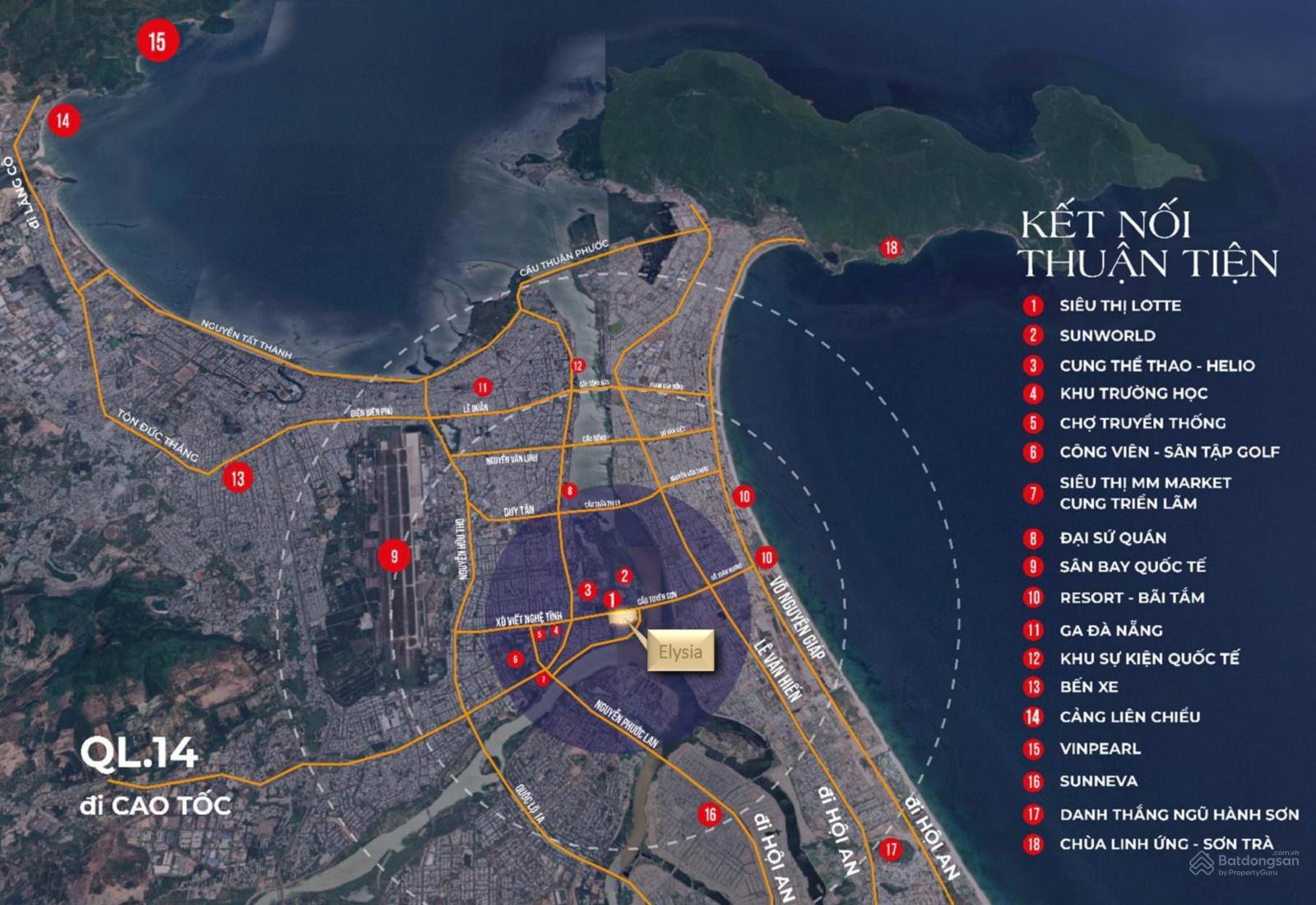 Phối cảnh vị trí dự án Elysia Complex City