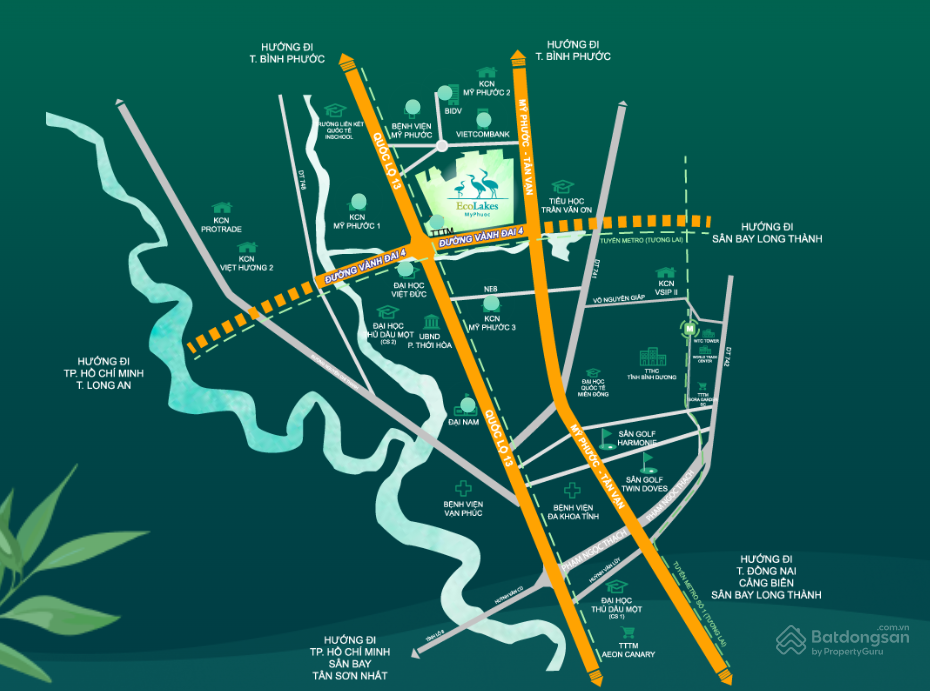 Một góc hồ nước và cảnh quan xanh tại Ecolakes
