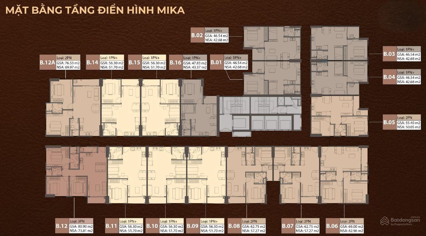 Mặt bằng điển hình căn hộ Khải Hoàn Prime