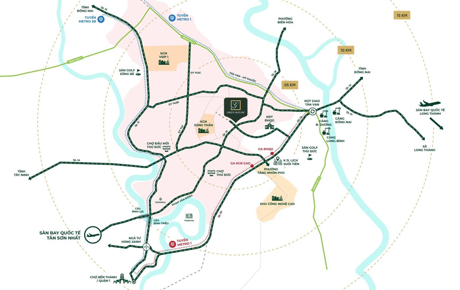 Vị trí đắc địa của Green Skyline
