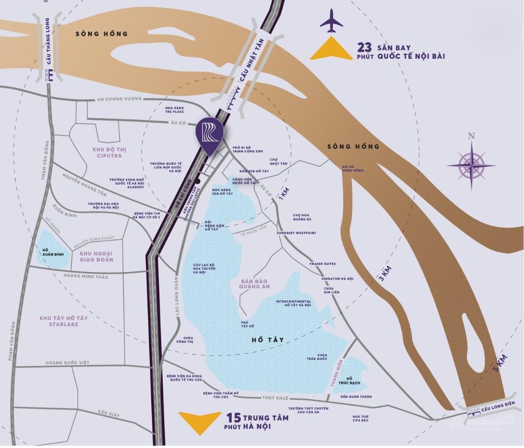 Ảnh mô tả vị trí dự án gần Hồ Tây