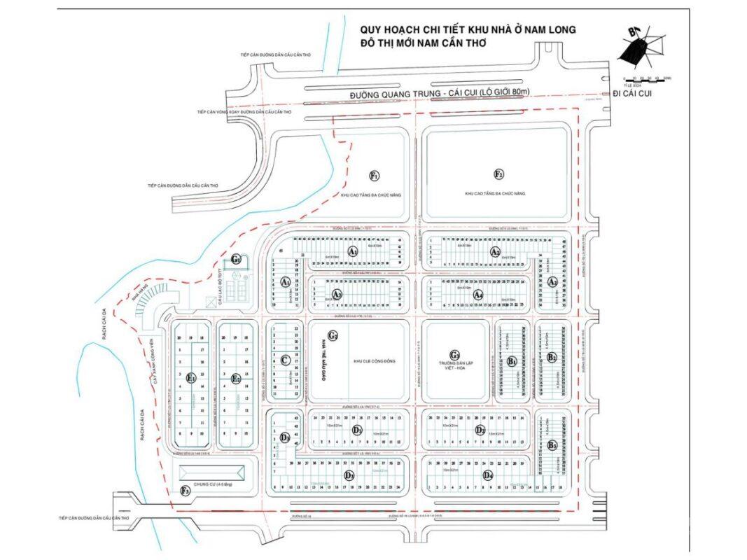 Mặt bằng quy hoạch của dự án Nam Long Hưng Thạnh