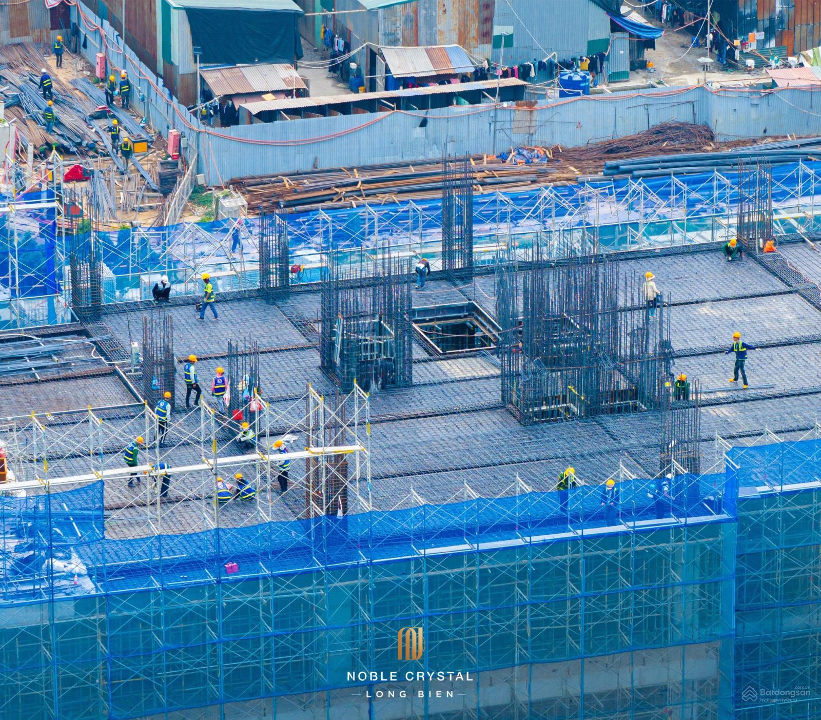 Phối cảnh tổng thể dự án Noble Crystal Long Biên với tiến độ rõ ràng