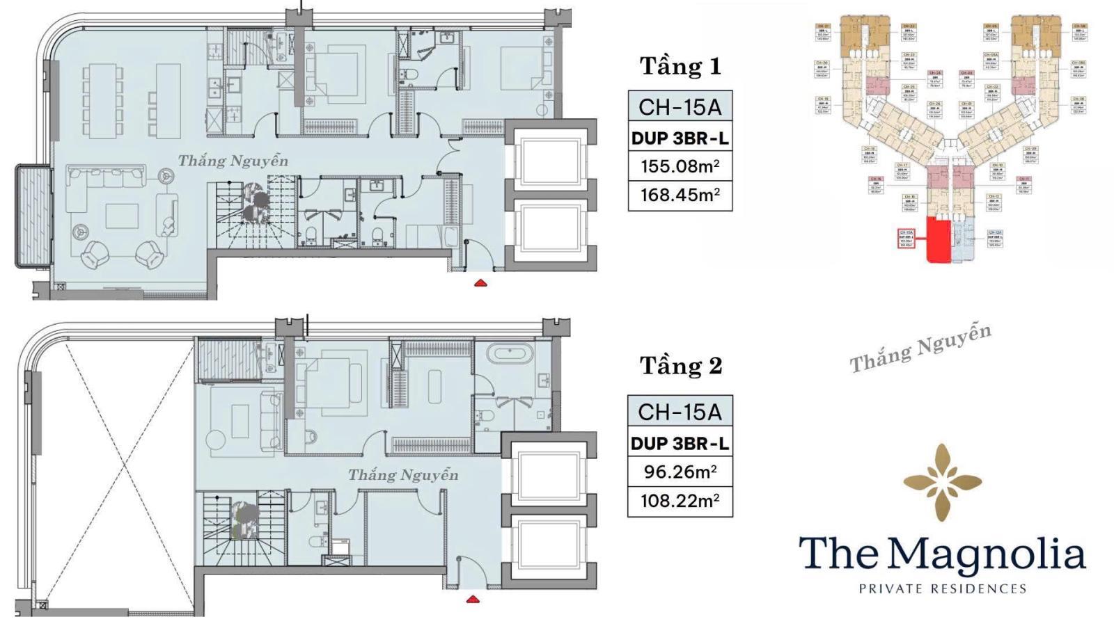 Alternative view of The Magnolia - Booking ngay căn hộ duplex view Sông Hồng, Sông Đuống 251m2 chỉ từ 99 triệu/m2