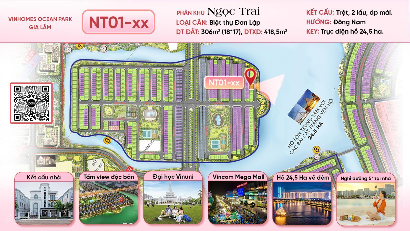 Vinhomes Ocean Park Gia Lâm - Bán biệt thự đơn lập ngọc trai 1 trực diện biển hồ 24,5ha. Vị trí đẹp nhất dự án. Bán giá thiện chí - 0982.497.846 - Ảnh 9