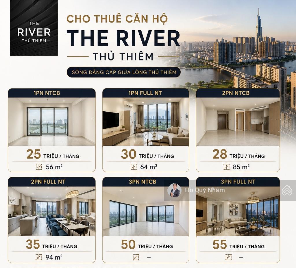 Không gian The River Thủ Thiêm giỏ hàng cho thuê giá tốt, 25 triệu - 30 triệu là có nhà đẹp